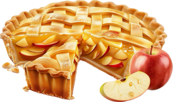 AI generated Fresh Baked Apple Pie with Sliced Apples png