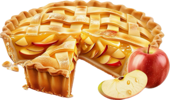 ai generado Fresco horneado manzana tarta con rebanado manzanas png