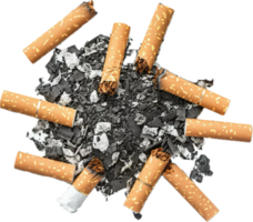 ai generado racimo de extinguido cigarrillos png