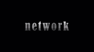 Network silver text with effect animation on black abstract background video