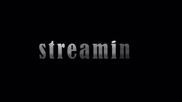 streaming argento testo con effetto animazione su nero sfondo video