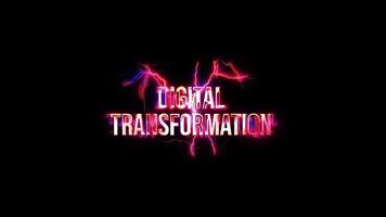 digitaal transformatie gloed roze neon tekst bliksem glitch effect video