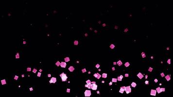 Loop animation flow up pink boxs particles abstract background video