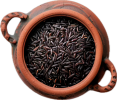 AI generated Terracotta Pot Full of Wild Black Rice png