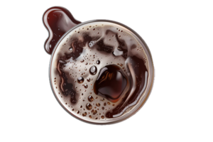 AI generated Close-Up of Frothy Beer in Glass Top View png