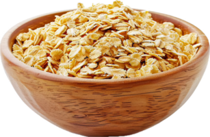 AI generated Corn Flakes in Wooden Bowl png