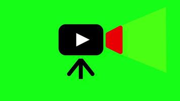 Video camera recording screen green screen background animation