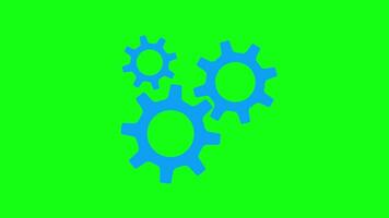 Rotating cog icons, setting icons 2d animation on green screen background video