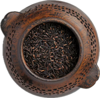 AI generated Terracotta Pot Full of Wild Black Rice png
