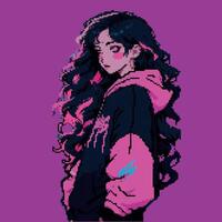 Anime girl pixel art vector