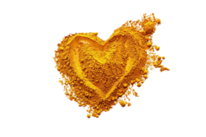 AI generated Heart Shaped Turmeric Powder png