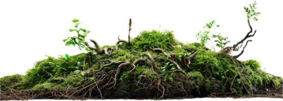 AI generated Cross-Section of Soil Layers with Roots and Grass png