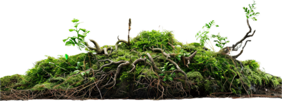 AI generated Cross-Section of Soil Layers with Roots and Grass png