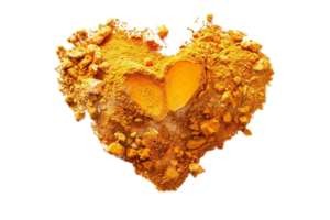 AI generated Heart Shaped Turmeric Powder png