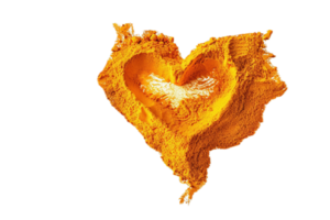 AI generated Heart Shaped Turmeric Powder png