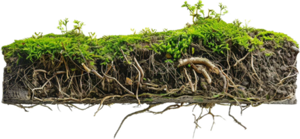 AI generated Cross-Section of Soil Layers with Roots and Grass png