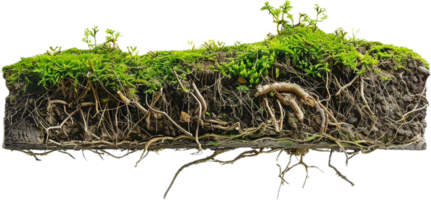 AI generated Cross-Section of Soil Layers with Roots and Grass png