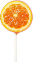 AI generated Lollipop Shaped Like a Slice of Grapefruit png