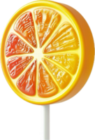 AI generated Lollipop Shaped Like a Slice of Grapefruit png