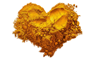 AI generated Heart Shaped Turmeric Powder png