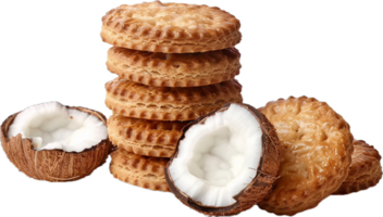 AI generated Stack of Coconut Cookies png