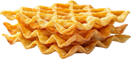 ai generato croccante d'oro Patata patatine fritte png