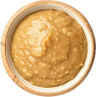 AI generated Creamy Peanut Butter in Open Jar Top View png