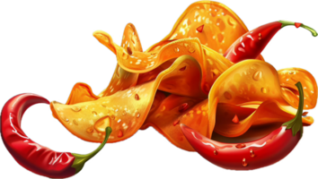 AI generated Spicy Crispy Potato Chips png