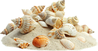 AI generated Assorted Seashells Collection png