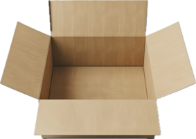 AI generated Open Empty Cardboard Box png