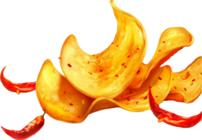 ai gerado picante crocantes batata salgadinhos png