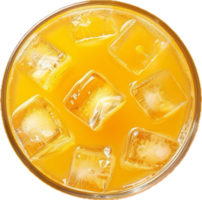 AI generated Cold Orange Drink with Ice Cubes and Slices png