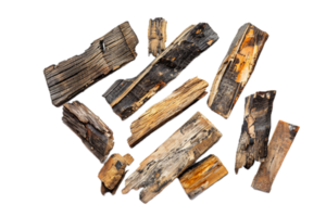 AI generated Assorted Aged Wood Pieces png