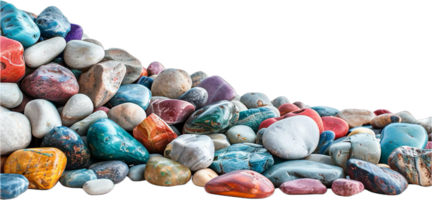 AI generated Colorful Polished Gemstones png