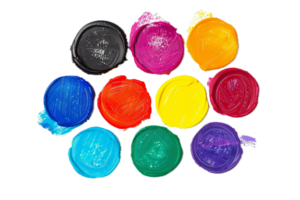 ai gegenereerd geassorteerd kleuren pastel kleurpotloden cirkels PNG