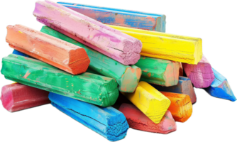 AI generated Colorful Chalk Sticks Piled png