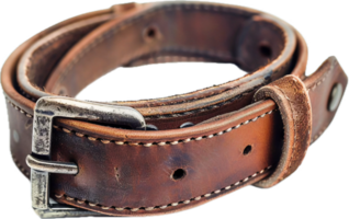 AI generated Decorative Leather Belt with Ornate Buckle png