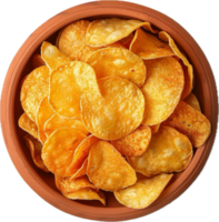AI generated Crispy Tortilla Chips in Salsa Dip Bowl png