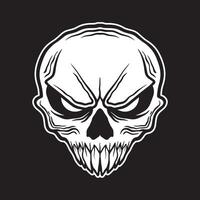 Skull art black and white hand drawn illustrations vector