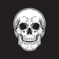 Skull art black and white hand drawn illustrations vector