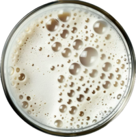 AI generated Close-Up of Beer Foam in Glass Top View png