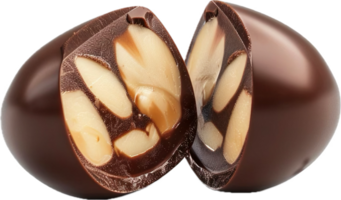 AI generated Luxury Chocolate Praline with Almond and Caramel png