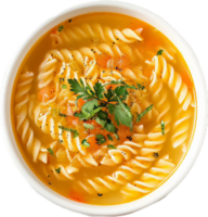 ai gerado tomate sopa com rotini massa e salsinha png