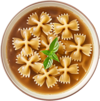 ai generado tomate sopa con Rotini pasta y perejil png