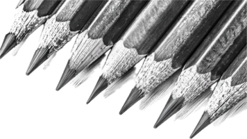 AI generated Black and White Sharpened Pencils Close-Up png