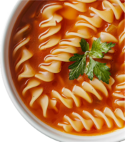 ai généré tomate soupe avec rotini Pâtes et persil png