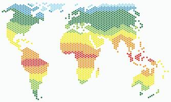 Circle shape world map on white background. vector