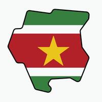 Outline drawing of Suriname flag map. vector