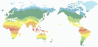 Circle shape world map on white background. vector