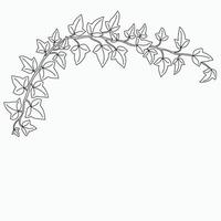 Floral ivy drawing decorative ornament flat design. vector